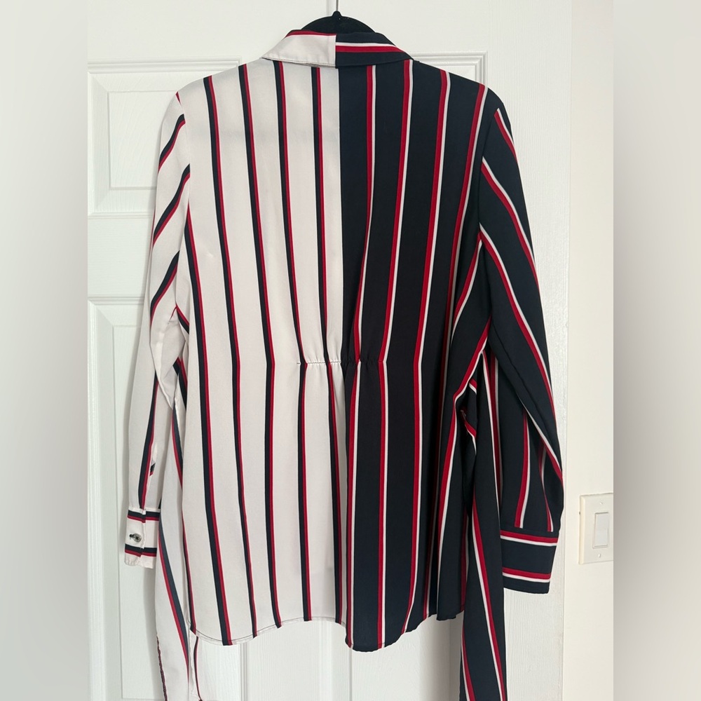 Tommy Hilfiger Black, White, and Red Striped Shirt - Picture 5 of 6